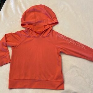 Patagonia swim kids orange hooded long sleeve rashguard